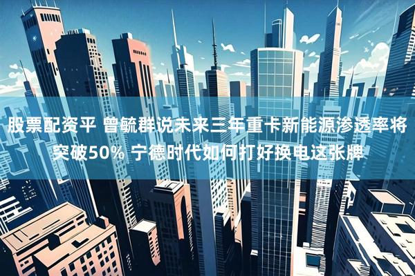 股票配资平 曾毓群说未来三年重卡新能源渗透率将突破50% 宁德时代如何打好换电这张牌