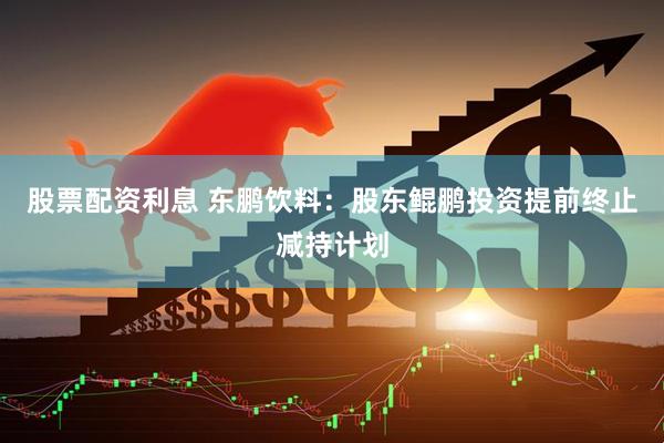 股票配资利息 东鹏饮料：股东鲲鹏投资提前终止减持计划